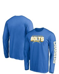 FANATICS Branded Powder Blue Los Angeles Chargers Hometown Collection Facemask Long Sleeve T Shirt