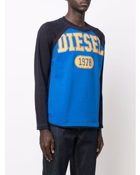 Diesel Logo Print Panelled T Shirt