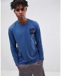 The North Face Long Sleeve Fine T Shirt In Blue