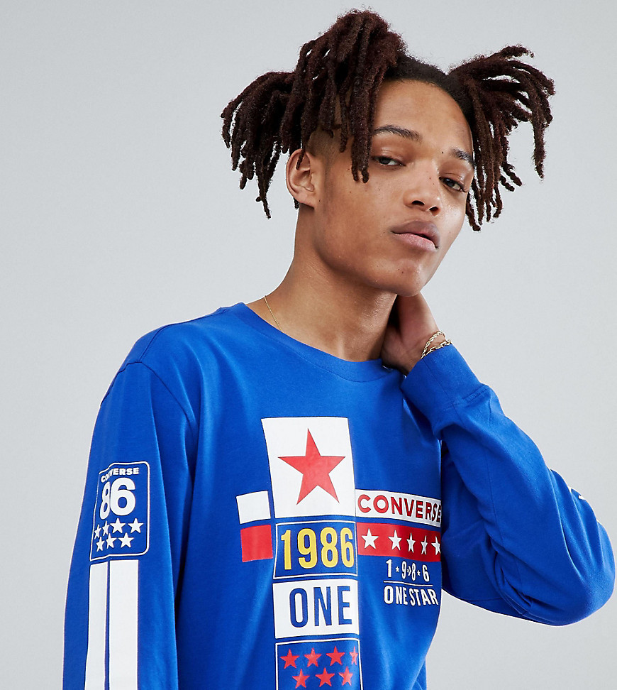 Palabra Pato Pelearse Converse One Star 86 Long Sleeve T Shirt In Blue At Asos, $24 | Asos |  Lookastic