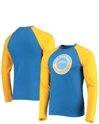 New Era Powder Bluegold Los Angeles Chargers League Raglan Long Sleeve T Shirt