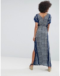 B.young Printed Maxi Dress With Criss Cross Back