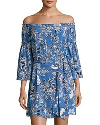 Laundry by Shelli Segal Floral Print Off The Shoulder Belted Dress