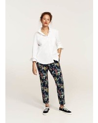 Violeta BY MANGO Floral Print Cropped Trousers