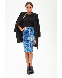 Forever 21 Abstract Scuba Knit Skirt