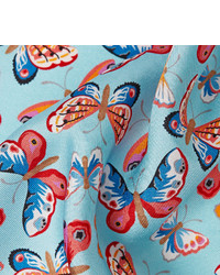 Richard James Butterfly Print Silk Twill Pocket Square