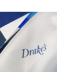 Drakes Drakes Printed Silk Pocket Square