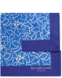 Richard James Printed Cotton Pocket Square