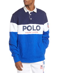 Blue Print Polo Neck Sweater