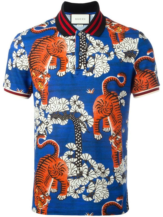 Gucci Bengal Print Polo Shirt, $790 