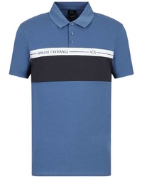 Armani Exchange Colour Block Logo Print Polo Shirt