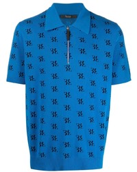 Billionaire Logo Print Knitted Polo Shirt