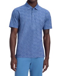 Bugatchi Ooohcotton Print Tech Polo In Classic Blue At Nordstrom