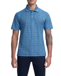 Bugatchi Ooohcotton Regular Fit Tech Polo In Aqua At Nordstrom