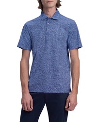 Bugatchi Ooohcotton Tech Print Stretch Short Sleeve Button Up Shirt In Classic Blue At Nordstrom