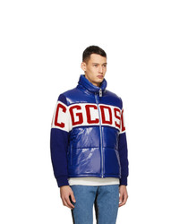 Gcds Blue Mix Logo Puffer Jacket