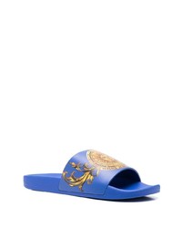 VERSACE JEANS COUTURE Baroque Pattern Print Open Toe Slides