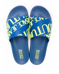 VERSACE JEANS COUTURE Logo Debossed Two Tone Slides