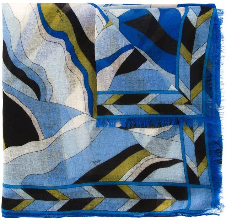 Emilio Pucci Scarf With Print in Blue