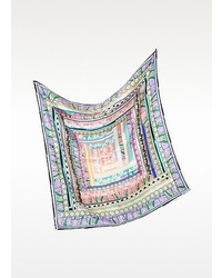 Kenzo Ribbons Print Silk Square Scarf