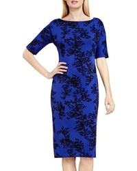 Blue Print Sheath Dress