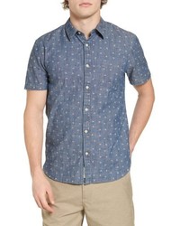 Lucky Brand Leaf Print Chambray Shirt