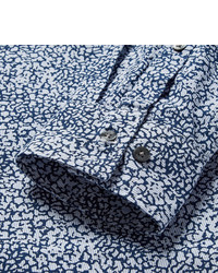 Michael Kors Michl Kors Slim Fit Cutaway Collar Printed Cotton Poplin Shirt
