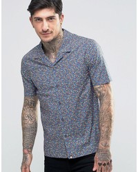 Pretty Green Shirt With All Over Floral Print In Slim Fit