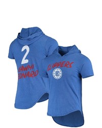 FANATICS Branded Kawhi Leonard Heathered Royal La Clippers Hoodie Tri Blend T Shirt