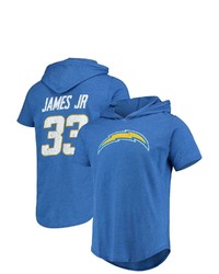 Majestic Threads Derwin James Jr Heathered Powder Blue Los Angeles Chargers Player Name Number Tri Blend Hoodie T Shirt At Nordstrom