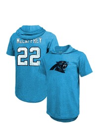 Majestic Threads Fanatics Branded Christian Mccaffrey Light Blue Carolina Panthers Player Name Number Tri Blend Hoodie T Shirt At Nordstrom