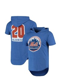 Majestic Threads Pete Alonso Royal New York Mets Softhand Player Hoodie T Shirt