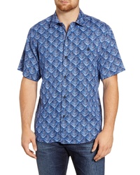 Tommy Bahama Agave Tiles Classic Fit Short Sleeve Silk Button Up Shirt