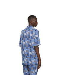 Nonnative Blue Patchwork Dweller Short Sleeve Shirt