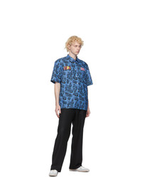Stella McCartney Blue Ricky Patch Short Sleeve Shirt