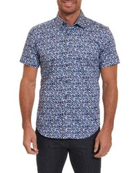Robert Graham Bronson Tailored Fit Print Short Sleeve Sport Shirt
