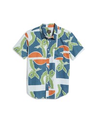 Brixton Charter Regular Fit Tropical Short Sleeve Button Up Shirt