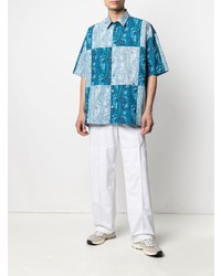 Études Etudes Illusion Panelled Print Cotton Shirt