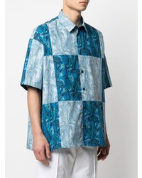 Études Etudes Illusion Panelled Print Cotton Shirt