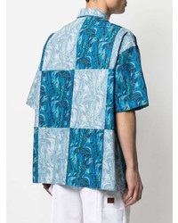 Études Etudes Illusion Panelled Print Cotton Shirt