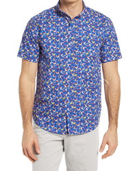 Johnston & Murphy Flamingo Print Short Sleeve Shirt
