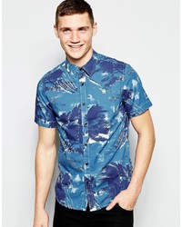 G Star G Star Shirt Shattor Short Sleeve All Over Stormy Hawaiian Print