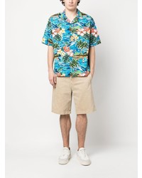 Paul & Shark Hawaiian Print Cotton Bowling Shirt