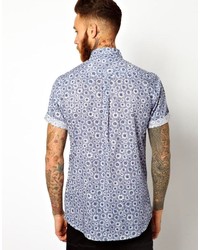 Liberty Shirt In Ditsy Floral Sunningdale Print With Short Sleeves