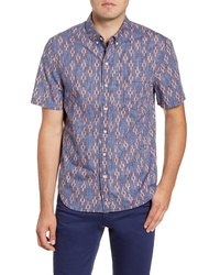 Reyn Spooner Naha Kasuri Regular Fit Geo Print Short Sleeve Sport Shirt