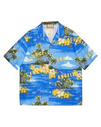 Gucci Palm Tree Print Bowling Shirt