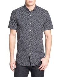 RVCA Right You Are Trim Fit Short Sleeve Print Woven Shirt