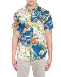 Reyn Spooner Status Oceanic Tailored Fit Print Sport Shirt