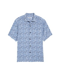 Blue Print Short Sleeve Shirts for Men | Lookastic