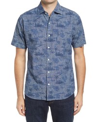 Peter Millar Tropical Short Sleeve Stretch Button Up Shirt
